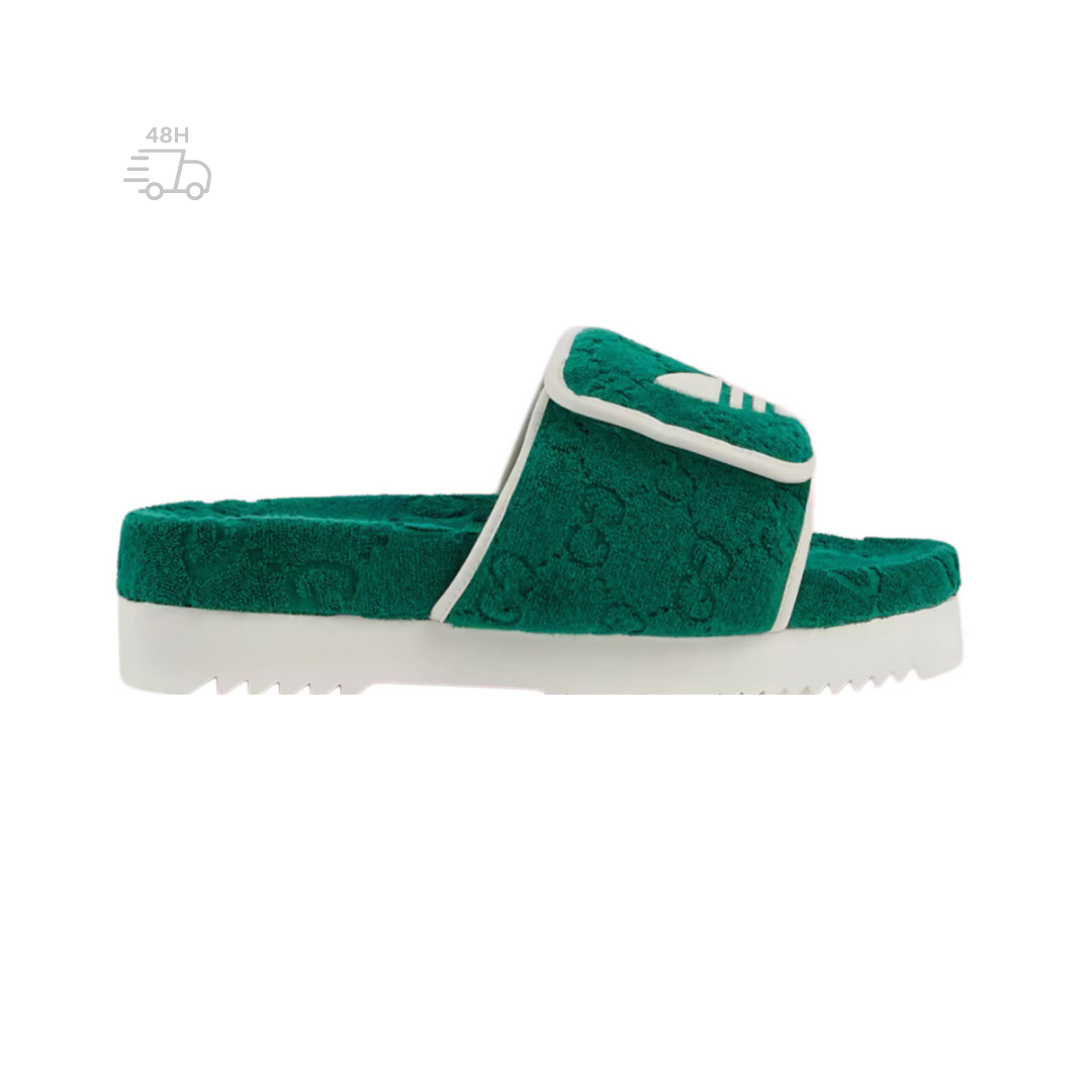 Gucci X Adidas GG Platforme Sandal Green